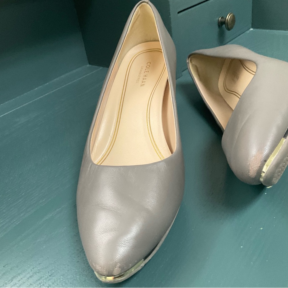 Cole Haan Women's Taupe Leather Loafers